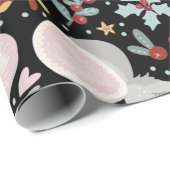 Cute Kerstmis Mouse Patroon Cadeaupapier (Rol Hoek)