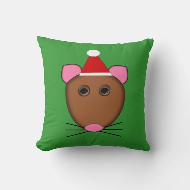 Cute Kerstmis-muis Pillow Kussen (Voorkant)