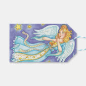 Cute Kerstmis, Musician Angel die haar paard speel Cadeaulabel (Voorkant (Horizontaal))