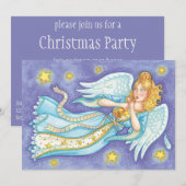 Cute Kerstmis, Musician Angel die haar paard speel Kaart (Voorkant / Achterkant)