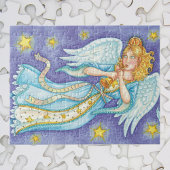 Cute Kerstmis, Musician Angel die haar paard speel Legpuzzel