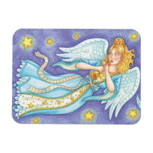 Cute Kerstmis, Musician Angel die haar paard speel Magneet
