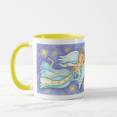 Cute Kerstmis, Musician Angel die haar paard speel Mok (Links)