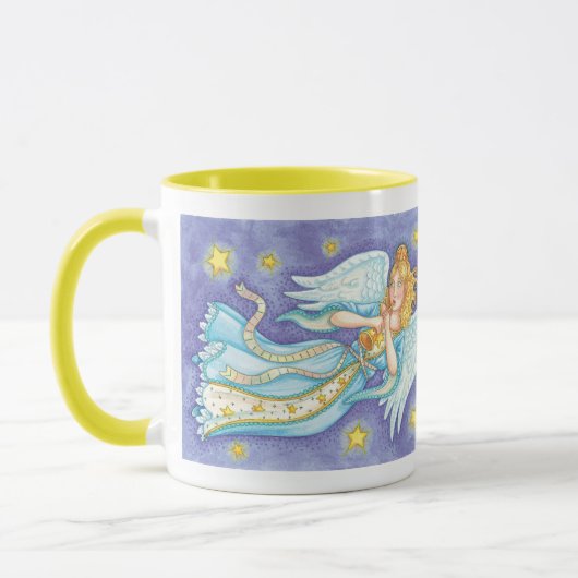 Cute Kerstmis, Musician Angel die haar paard speel Mok (Links)