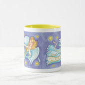 Cute Kerstmis, Musician Angel die haar paard speel Mok (Midden)