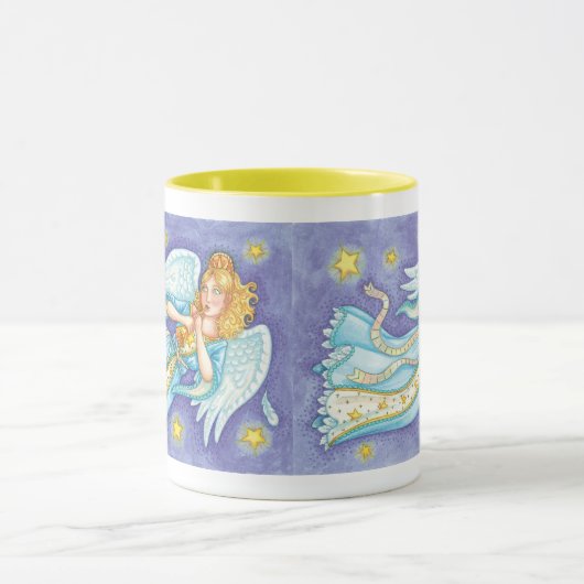 Cute Kerstmis, Musician Angel die haar paard speel Mok (Midden)