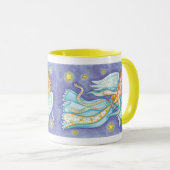 Cute Kerstmis, Musician Angel die haar paard speel Mok (Voorkant rechts)