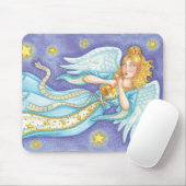 Cute Kerstmis, Musician Angel die haar paard speel Muismat (Met muis)