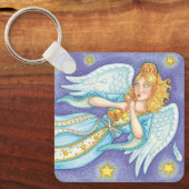 Cute Kerstmis, Musician Angel die haar paard speel Sleutelhanger (Voorkant)