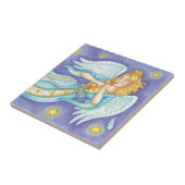 Cute Kerstmis, Musician Angel die haar paard speel Tegeltje (Zijkant)