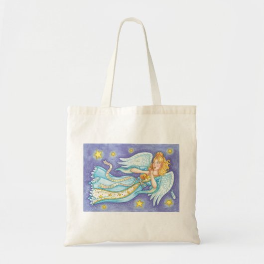 Cute Kerstmis, Musician Angel die haar paard speel Tote Bag (Voorkant)