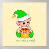 Cute Kerstmis Natuur Angelic Elf Poster (Voorkant)