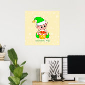 Cute Kerstmis Natuur Angelic Elf Poster (Thuiskantoor)