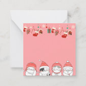 Cute Kerstmis Notitiekaartje (Achterkant)