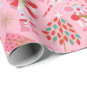 Cute Kerstmis Nutcracker Cadeaupapier (Rol Hoek)