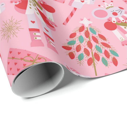 Cute Kerstmis Nutcracker Cadeaupapier (Rol Hoek)