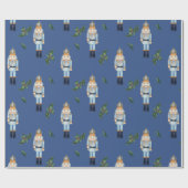 Cute Kerstmis Nutcracker Cadeaupapier (Vlak)