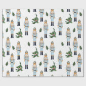 Cute Kerstmis Nutcracker Cadeaupapier (Vlak)