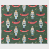 Cute Kerstmis Nutcracker Pattern Cadeaupapier (Vlak)