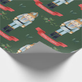 Cute Kerstmis Nutcracker Pattern Cadeaupapier (Hoek)