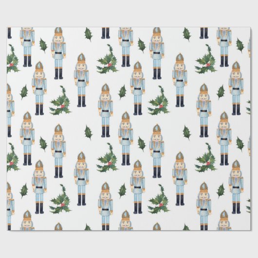 Cute Kerstmis Nutcracker Pattern Cadeaupapier (Vlak)