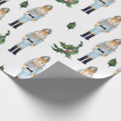 Cute Kerstmis Nutcracker Pattern Cadeaupapier (Hoek)