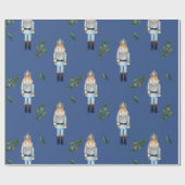 Cute Kerstmis Nutcracker Pattern Cadeaupapier (Vlak)