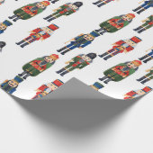 Cute Kerstmis Nutcracker Pattern Cadeaupapier (Hoek)