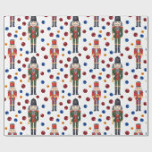 Cute Kerstmis Nutcracker Pattern Cadeaupapier (Vlak)