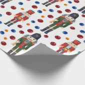 Cute Kerstmis Nutcracker Pattern Cadeaupapier (Hoek)