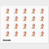 Cute Kerstmis Oranje Kitten, kat Ronde Sticker (Vel)