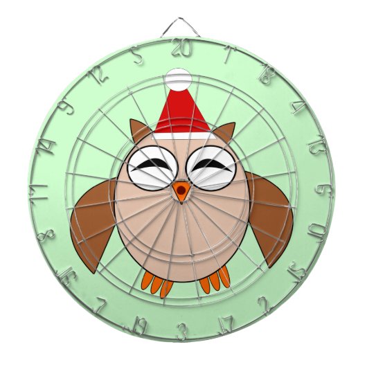 Cute Kerstmis Owl Dart Board Dartbord (Voorkant)