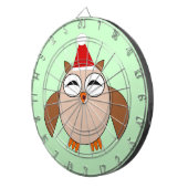 Cute Kerstmis Owl Dart Board Dartbord (Voorkant Rechts)