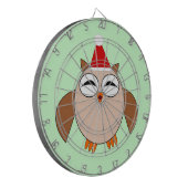 Cute Kerstmis Owl Dart Board Dartbord (Voorkant Links)
