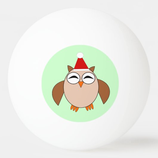 Cute Kerstmis Owl Ping Pong Ball (Voorkant)