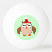 Cute Kerstmis Owl Ping Pong Ball (Achterkant)