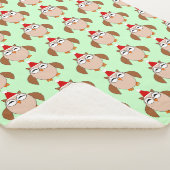 Cute Kerstmis Owl Sherpa Blanket Deken (3/4)