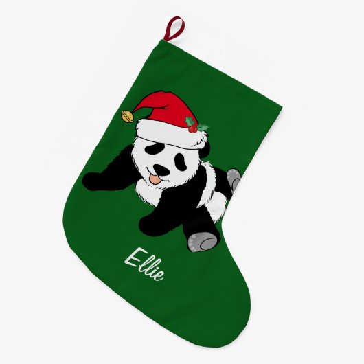Cute Kerstmis Panda Beer Grote Kerstsok (Voorkant (Hangend))