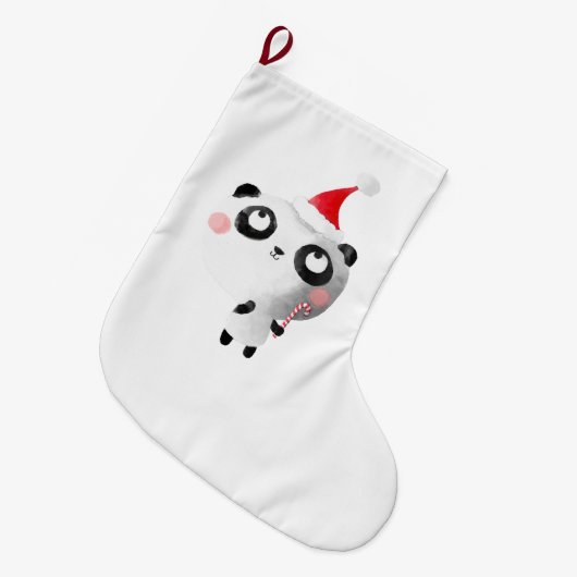 Cute Kerstmis Panda Beer Grote Kerstsok (Voorkant (Hangend))