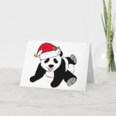 Cute Kerstmis Panda-Beer in Santa Hat Feestdagen Kaart (Voorkant)