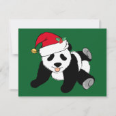 Cute Kerstmis Panda-Beer in Santa Hat Feestdagenkaart (Voorkant)