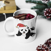 Cute Kerstmis Panda Beer in Santa Hat Monogram Koffiemok