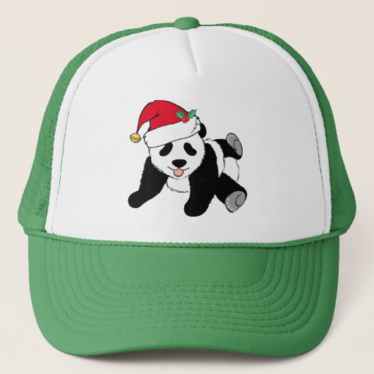 Cute Kerstmis Panda-Beer in Santa Hat Trucker Pet (Voorkant)