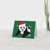 Cute Kerstmis Panda Beer Santa Hat Holiday Card Bedankkaart (Voorkant)