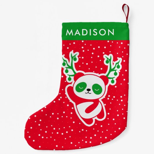 Cute Kerstmis Panda Star Pattern Persoonlijk Kleine Kerstsok (Achterkant)