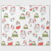 Cute Kerstmis Pattern Cadeaupapier (Vlak)
