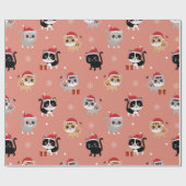 Cute Kerstmis Pattern Cadeaupapier (Vlak)