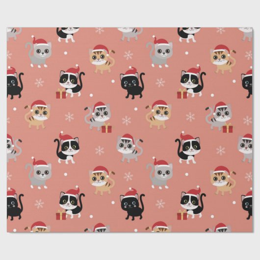 Cute Kerstmis Pattern Cadeaupapier (Vlak)