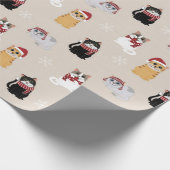 Cute Kerstmis Pattern Cadeaupapier (Hoek)