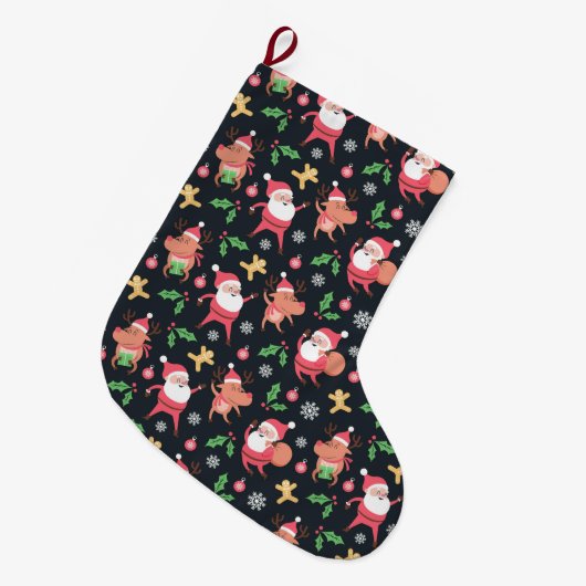 Cute Kerstmis Pattern Grote Kerstsok (Voorkant (Hangend))